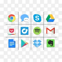 扁平APP图标合集PSD源文件-空若网 扁平APP图标合集PSD源文件-空若网