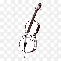 手绘白色大提琴-空若网 手绘白色大提琴-空若网