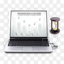 笔记本电脑与沙漏-空若网 笔记本电脑与沙漏-空若网