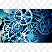 蓝色齿轮背景-空若网 蓝色齿轮背景-空若网