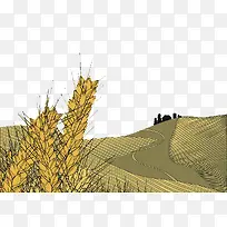 秋季收获农地插画-空若网 秋季收获农地插画-空若网