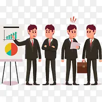 矢量手绘讨论数据的人-空若网 矢量手绘讨论数据的人-空若网