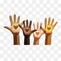 矢量插图爱心之手-空若网 矢量插图爱心之手-空若网