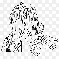 手绘热心互助的手-空若网 手绘热心互助的手-空若网