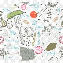 水果蔬菜元素底纹背景矢量-空若网 水果蔬菜元素底纹背景矢量-空若网