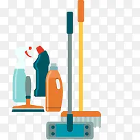 彩色的扁平化拖地的工具-空若网 彩色的扁平化拖地的工具-空若网