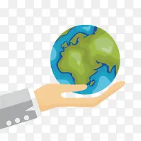 手绘卡通手捧地球矢量-空若网 手绘卡通手捧地球矢量-空若网