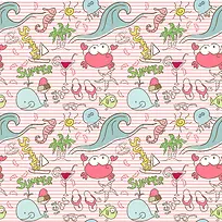 彩色螃蟹印花-空若网 彩色螃蟹印花-空若网