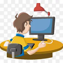 工作男人电脑卡通海报促销素材-空若网 工作男人电脑卡通海报促销素材-空若网