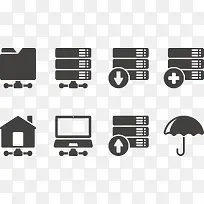 电脑主机和机房图标-空若网 电脑主机和机房图标-空若网