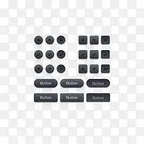 黑色立体按钮ui设计psd素材-空若网 黑色立体按钮ui设计psd素材-空若网