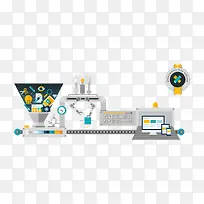 科学研究办公室扁平插画-空若网 科学研究办公室扁平插画-空若网