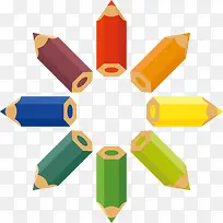 八只矢量彩色铅笔-空若网 八只矢量彩色铅笔-空若网