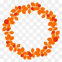 橙色简约花圈装饰图案-空若网 橙色简约花圈装饰图案-空若网