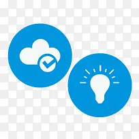 矢量扁平化云空间灯泡-空若网 矢量扁平化云空间灯泡-空若网