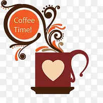 创意花纹咖啡背景矢量素材-空若网 创意花纹咖啡背景矢量素材-空若网