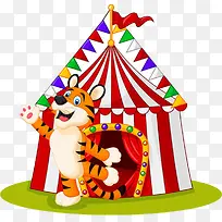 马戏团可爱卡通老虎图片-空若网 马戏团可爱卡通老虎图片-空若网