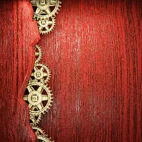 齿轮与木纹背景-空若网 齿轮与木纹背景-空若网