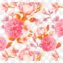 矢量红花底纹素材花朵优雅-空若网 矢量红花底纹素材花朵优雅-空若网