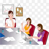 商物会议矢量图-空若网 商物会议矢量图-空若网