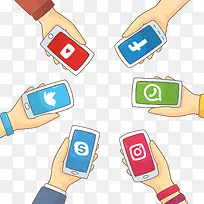 矢量拿着手机插图-空若网 矢量拿着手机插图-空若网