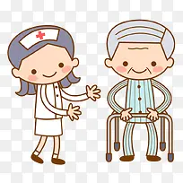 矢量照顾老人素材-空若网 矢量照顾老人素材-空若网