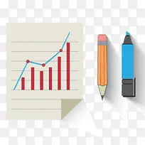 扁平化桌面上的笔记矢量图-空若网 扁平化桌面上的笔记矢量图-空若网