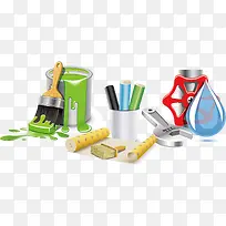 油漆笔筒工具促销背景素材-空若网 油漆笔筒工具促销背景素材-空若网