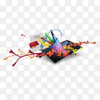 创意菜色3d颜料电脑-空若网 创意菜色3d颜料电脑-空若网