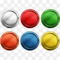 矢量手绘彩色圆形按钮-空若网 矢量手绘彩色圆形按钮-空若网