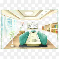 卡通手绘客厅-空若网 卡通手绘客厅-空若网