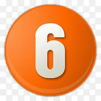 橙色的数字序号6图标-空若网 橙色的数字序号6图标-空若网