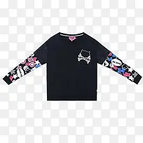 黑色拼接图案卫衣-空若网 黑色拼接图案卫衣-空若网