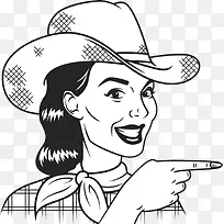 欧美风人物插图手指指示方向-空若网 欧美风人物插图手指指示方向-空若网