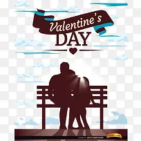 红色爱心亲吻情侣剪影-空若网 红色爱心亲吻情侣剪影-空若网