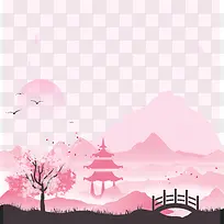 日系建筑插画-空若网 日系建筑插画-空若网