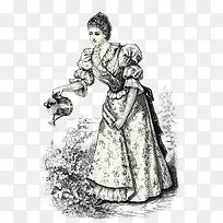 中世纪欧美贵妃插画矢量-空若网 中世纪欧美贵妃插画矢量-空若网