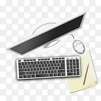 俯瞰视觉的电脑桌和电脑-空若网 俯瞰视觉的电脑桌和电脑-空若网