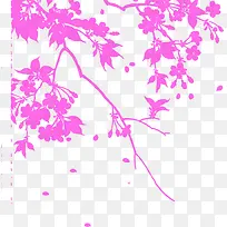 卡通粉色树叶树枝七夕情人节-空若网 卡通粉色树叶树枝七夕情人节-空若网