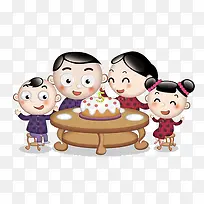 卡通 一家人过生日-空若网 卡通 一家人过生日-空若网
