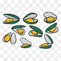 卡通手绘美食贝壳-空若网 卡通手绘美食贝壳-空若网