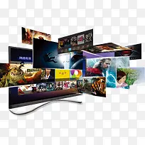 智能电视创意画面免抠素材-空若网 智能电视创意画面免抠素材-空若网