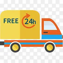 卡通扁平化送货货车-空若网 卡通扁平化送货货车-空若网