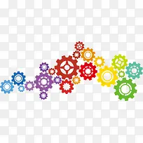 彩色齿轮背景装饰矢量图-空若网 彩色齿轮背景装饰矢量图-空若网