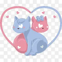 可爱情侣动物插画-空若网 可爱情侣动物插画-空若网