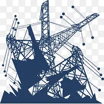 蓝色高压线矢量-空若网 蓝色高压线矢量-空若网