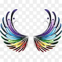 五彩翅膀矢量图-空若网 五彩翅膀矢量图-空若网