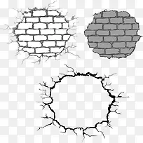 矢量破碎的玻璃墙壁-空若网 矢量破碎的玻璃墙壁-空若网