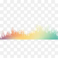 彩色草地剪影-空若网 彩色草地剪影-空若网