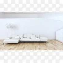 白色沙发白色落地灯客厅-空若网 白色沙发白色落地灯客厅-空若网